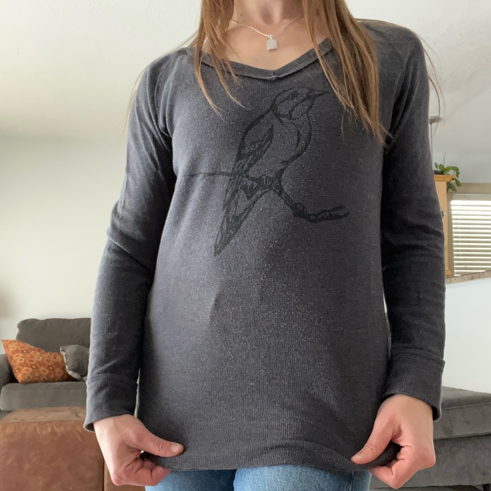 Kismet Waffle Long-Sleeved Bird Tee